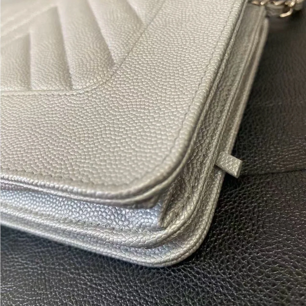 CHANEL WALLET ON CHAIN SILVER CAVIAR - Picture 7 of 11